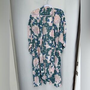 Free people Green and Blue Floral Lightweight Cover-Up